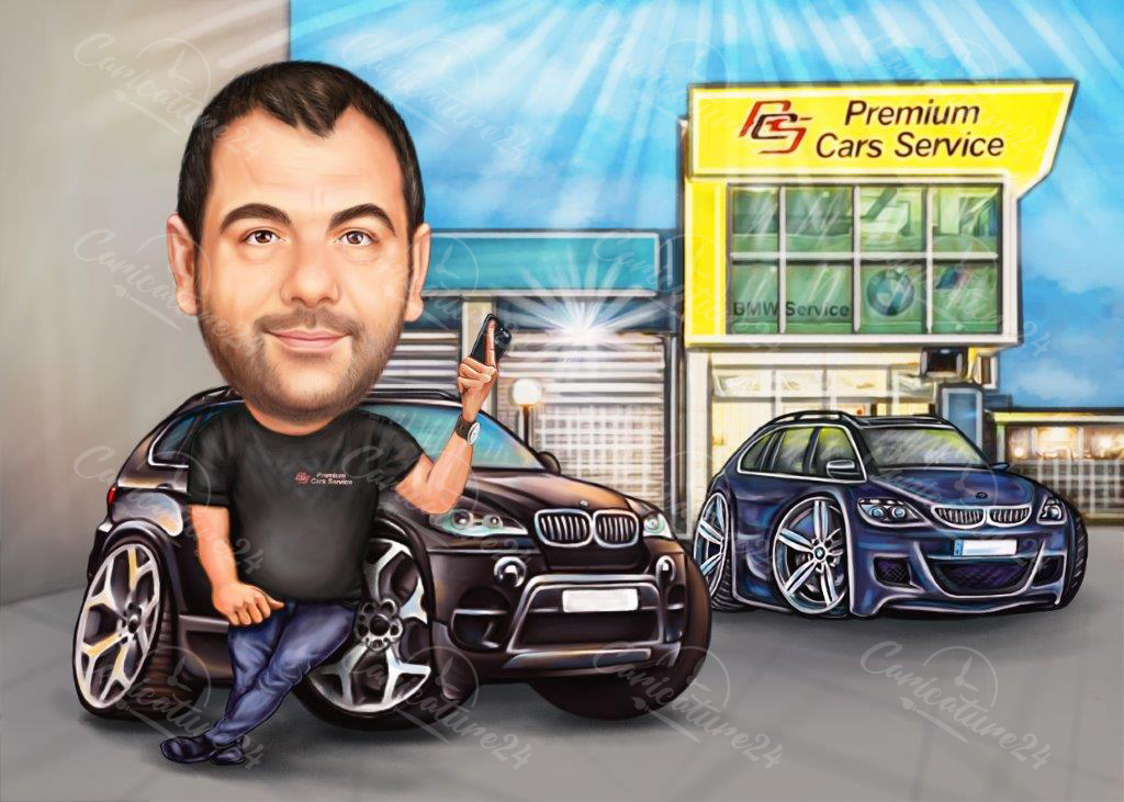 Карикатура подарък за автомонтьор